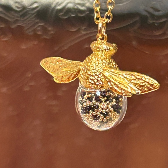 NEW Bee Shaker N1479MV Necklace 18K Gold Vermeil Blown Glass Crystal C Weitzman - Picture 10 of 11